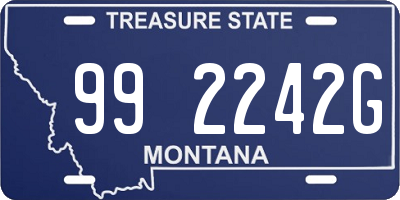 MT license plate 992242G