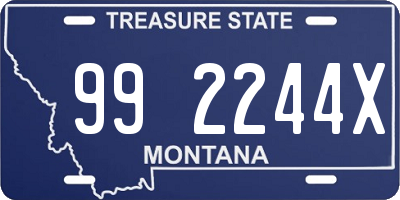 MT license plate 992244X