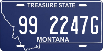 MT license plate 992247G