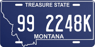 MT license plate 992248K