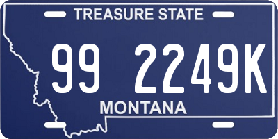 MT license plate 992249K