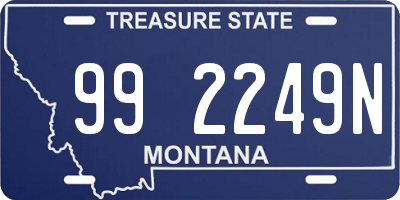 MT license plate 992249N