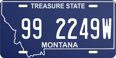 MT license plate 992249W