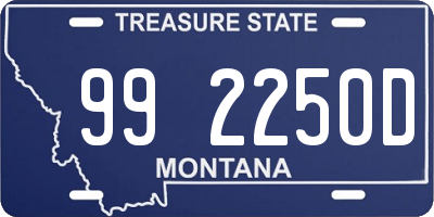 MT license plate 992250D