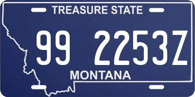 MT license plate 992253Z