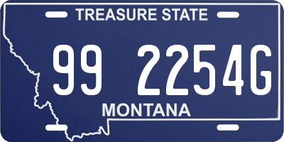 MT license plate 992254G