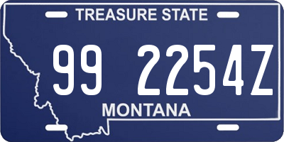 MT license plate 992254Z