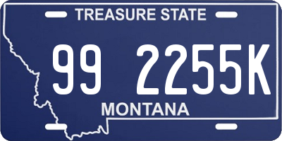 MT license plate 992255K