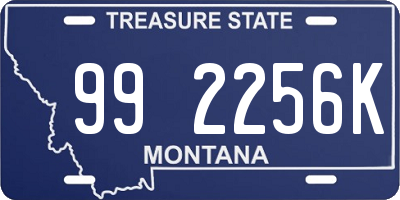 MT license plate 992256K