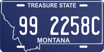 MT license plate 992258C