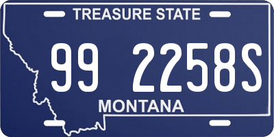 MT license plate 992258S