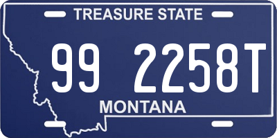 MT license plate 992258T