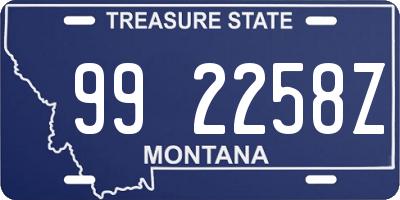 MT license plate 992258Z