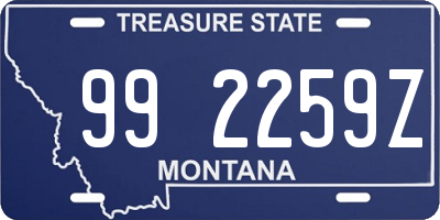 MT license plate 992259Z