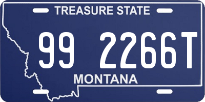 MT license plate 992266T