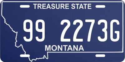 MT license plate 992273G