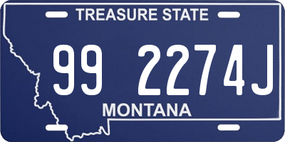 MT license plate 992274J