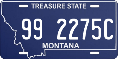 MT license plate 992275C