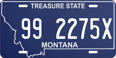 MT license plate 992275X