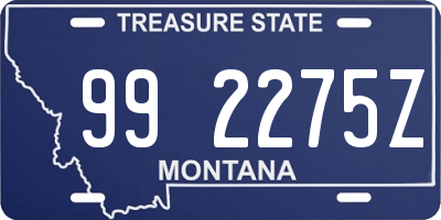 MT license plate 992275Z