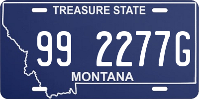 MT license plate 992277G