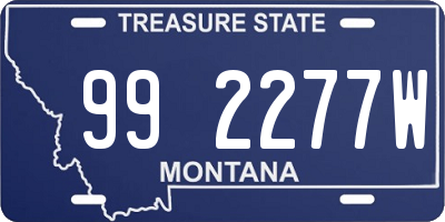 MT license plate 992277W