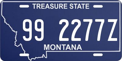 MT license plate 992277Z