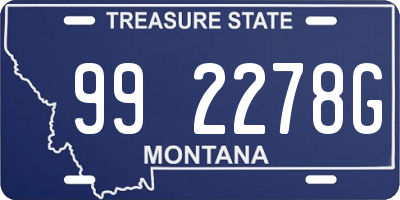 MT license plate 992278G