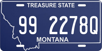 MT license plate 992278Q