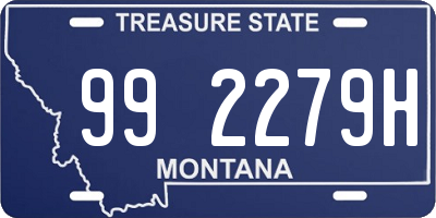 MT license plate 992279H