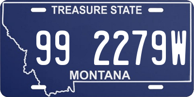 MT license plate 992279W