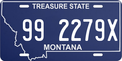 MT license plate 992279X