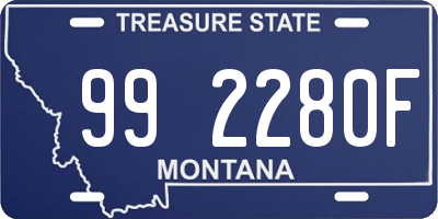 MT license plate 992280F