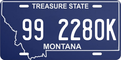 MT license plate 992280K