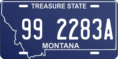 MT license plate 992283A