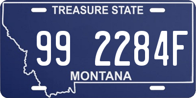 MT license plate 992284F