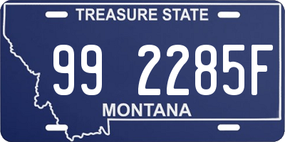 MT license plate 992285F