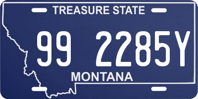 MT license plate 992285Y