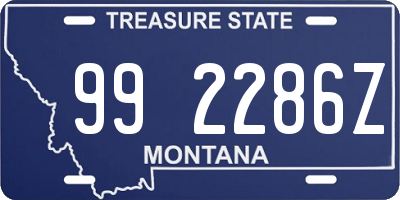 MT license plate 992286Z