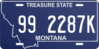 MT license plate 992287K