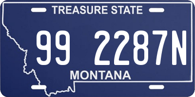 MT license plate 992287N