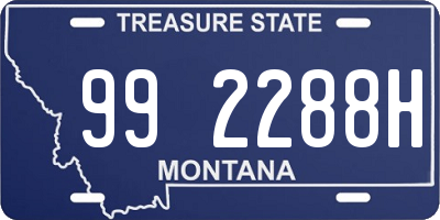 MT license plate 992288H