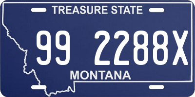 MT license plate 992288X