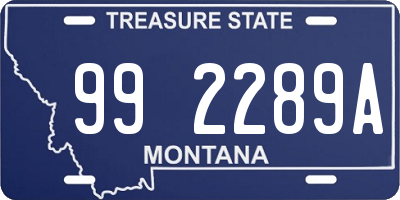 MT license plate 992289A