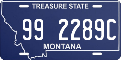 MT license plate 992289C