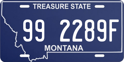 MT license plate 992289F