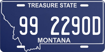 MT license plate 992290D