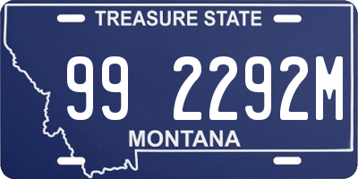 MT license plate 992292M