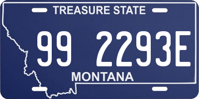 MT license plate 992293E