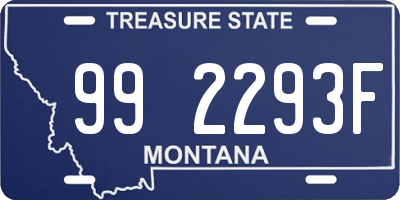 MT license plate 992293F